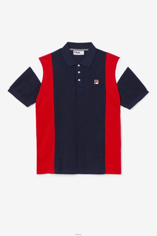 FILA menn fila astro frotté polo marine/rød/hvit HHL84253 marine/rød/hvit