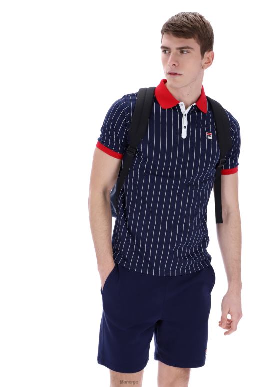 FILA menn fila fashion bb1 klassisk vintage stripet polo HHL843339
