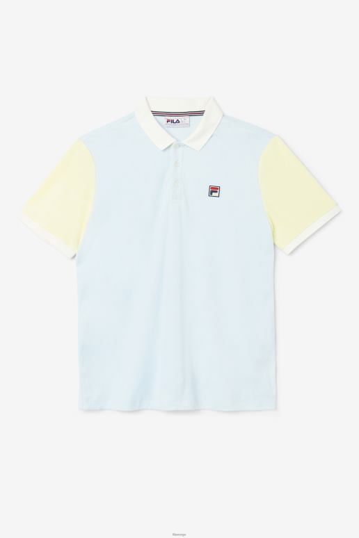 FILA menn fila gramme polo blå/øm gul/marshmallow HHL84373 blå/øm gul/marshmallow