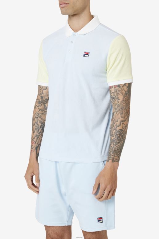 FILA menn fila gramme polo blå/øm gul/marshmallow HHL84373 blå/øm gul/marshmallow