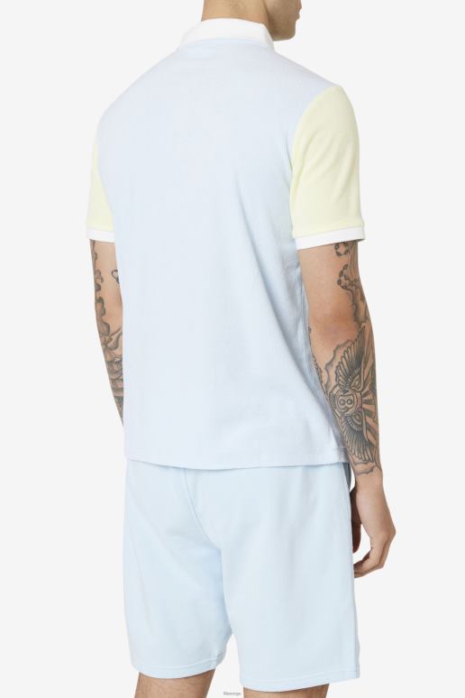 FILA menn fila gramme polo blå/øm gul/marshmallow HHL84373 blå/øm gul/marshmallow