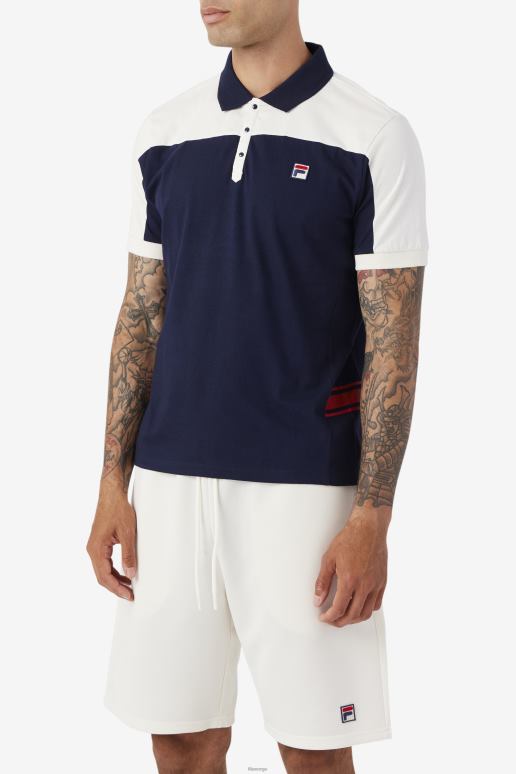 FILA menn fila mivvi polo marine/gardenia/rød HHL84415 marine/gardenia/rød