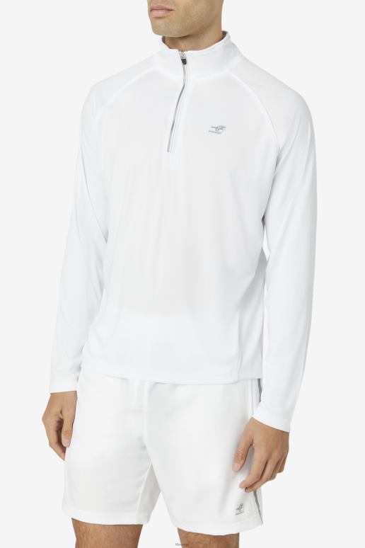 FILA menn hvit pickleball 1/4 zip fila HHL841116 hvit