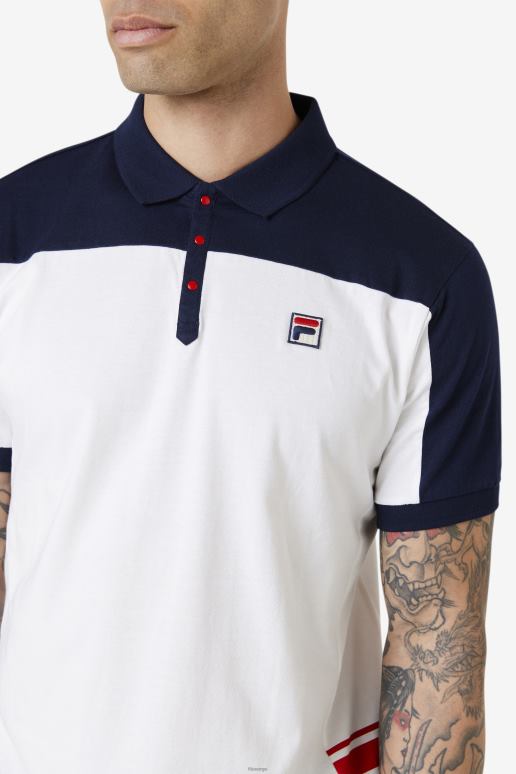 FILA menn mivvi polo fila hvit/marine/rød HHL84416 hvit/marine/rød