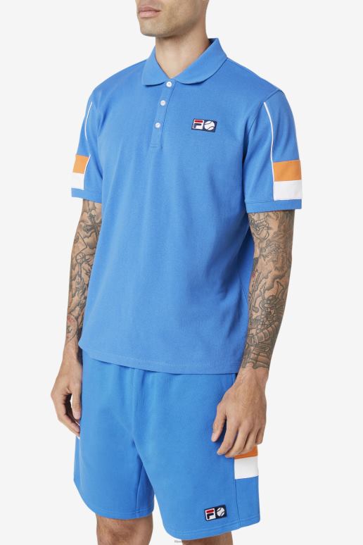 FILA menn sterk blå/hvit/korallrose coda polo fila HHL84420 sterk blå/hvit/korallrose