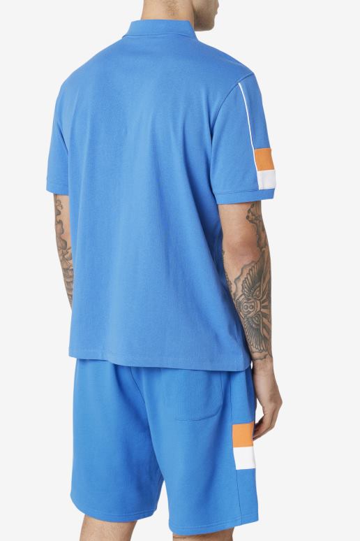 FILA menn sterk blå/hvit/korallrose coda polo fila HHL84420 sterk blå/hvit/korallrose