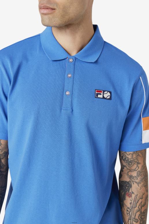 FILA menn sterk blå/hvit/korallrose coda polo fila HHL84420 sterk blå/hvit/korallrose