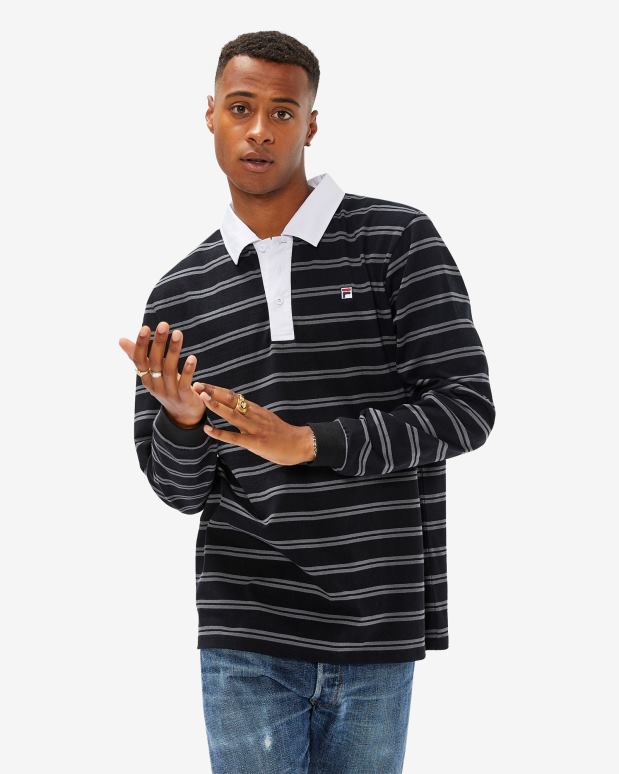 FILA menn svart herreemblem rugby polo fila HHL842562 svart