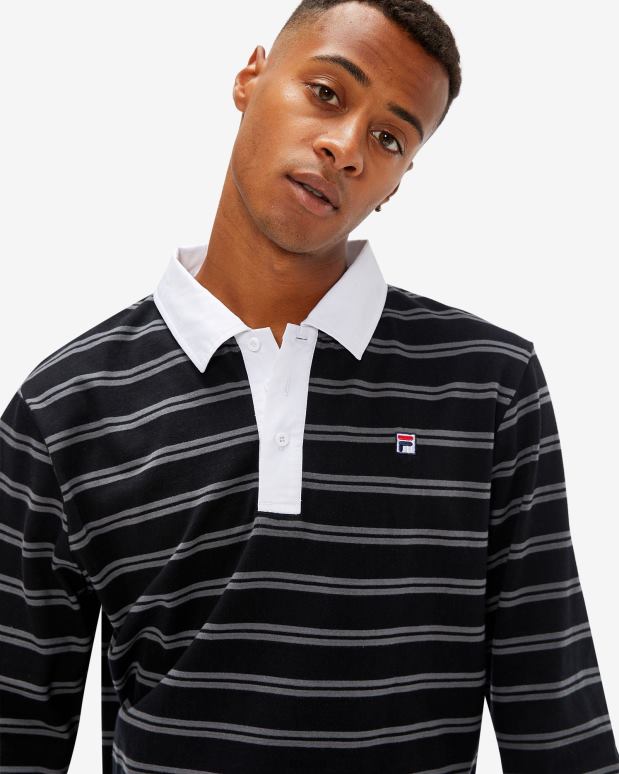 FILA menn svart herreemblem rugby polo fila HHL842562 svart
