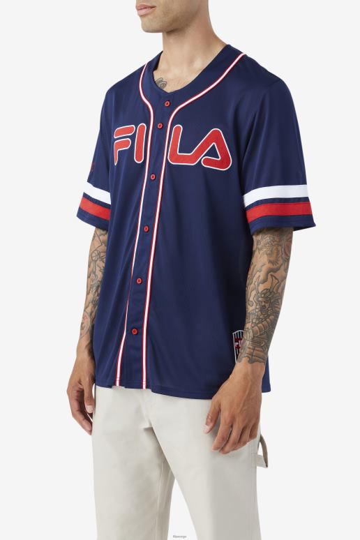 FILA menn 2pac baseball jersey fila marine/rød/hvit HHL84212 marine/rød/hvit