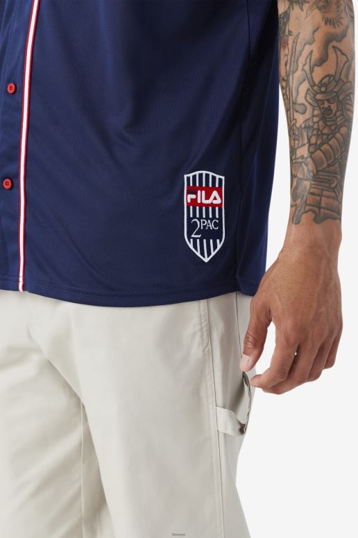 FILA menn 2pac baseball jersey fila marine/rød/hvit HHL84212 marine/rød/hvit