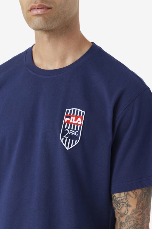 FILA menn 2pac patch tee marine fila HHL84215 marinen