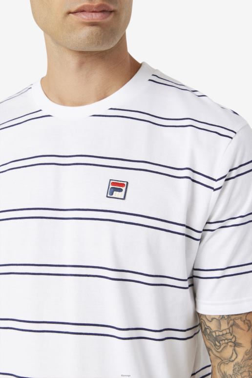 FILA menn felix tee fila hvit/peacoat HHL84368 hvit/peacoat