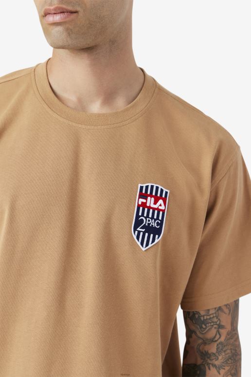 FILA menn fila 2pac patch tee tobakksbrun HHL84217 tobakk brun