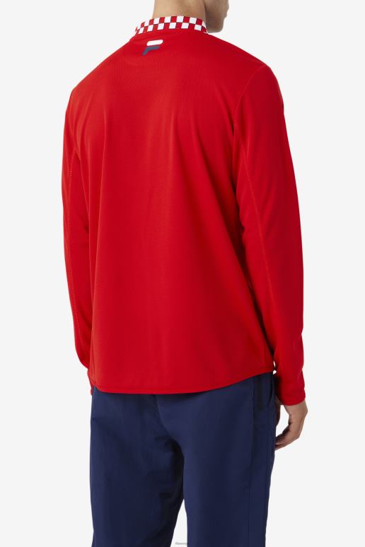 FILA menn fila bevans park langermet t-skjorte rød HHL84325 rød