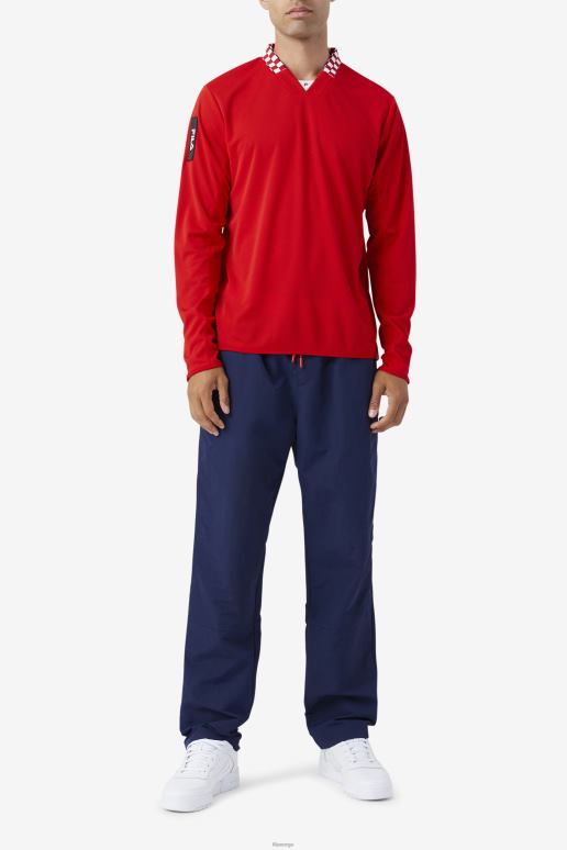 FILA menn fila bevans park langermet t-skjorte rød HHL84325 rød