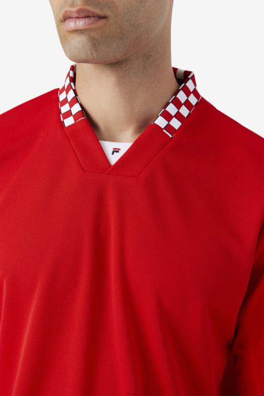 FILA menn fila bevans park langermet t-skjorte rød HHL84325 rød