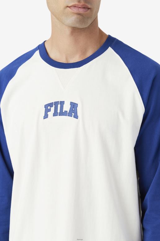 FILA menn fila chet raglan t-skjorte gardenia/blå HHL84307 gardenia/blå