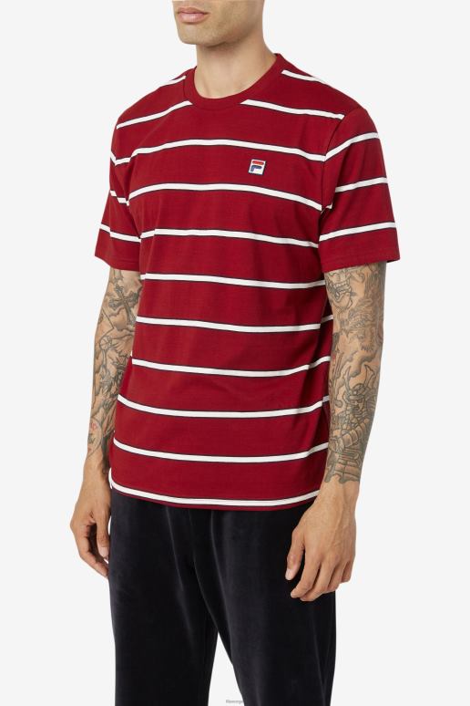 FILA menn fila felix tee rabarbra/hvit HHL84367 rabarbra/hvit