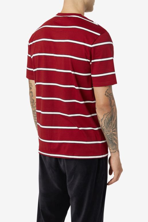 FILA menn fila felix tee rabarbra/hvit HHL84367 rabarbra/hvit