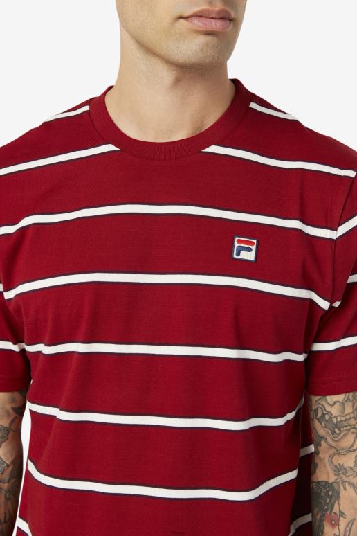 FILA menn fila felix tee rabarbra/hvit HHL84367 rabarbra/hvit