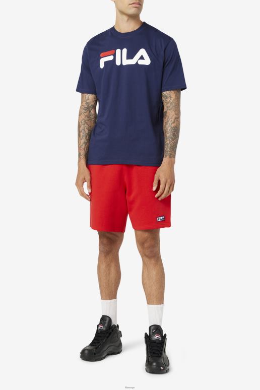 FILA menn fila herre eagle tee peacoat/hvit/kinesisk rød HHL84283 peacoat/hvit/kinesisk rød