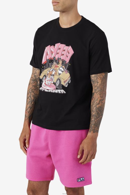 FILA menn fila svart vulk t-skjorte HHL84358 svart