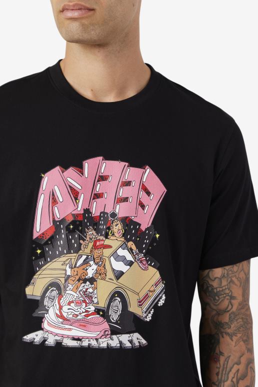 FILA menn fila svart vulk t-skjorte HHL84358 svart