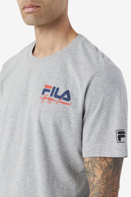 FILA menn gråmelert bevans park grafisk tee fila HHL84390 gråmelert