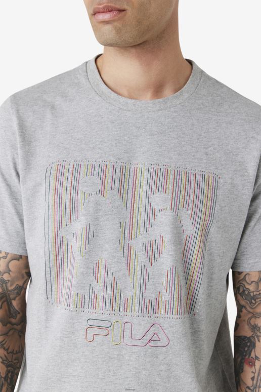 FILA menn gråmelert fila visuri t-skjorte HHL84315 gråmelert