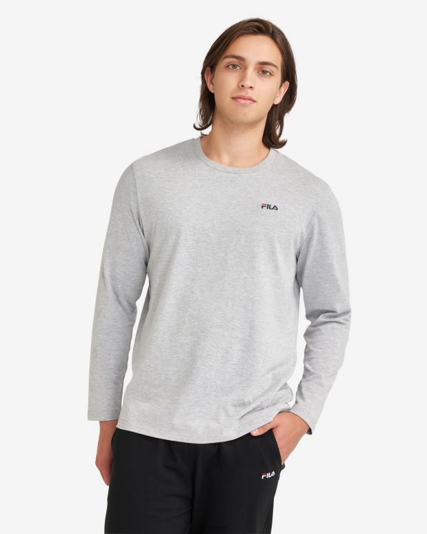 FILA menn herre basic l/s t-skjorte fila sølv marle HHL842552 sølv marle