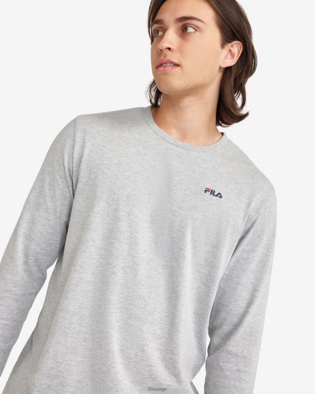 FILA menn herre basic l/s t-skjorte fila sølv marle HHL842552 sølv marle