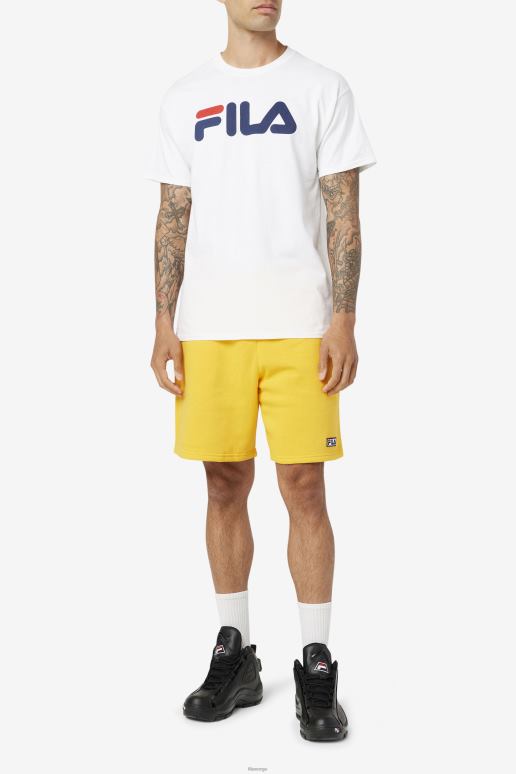 FILA menn herre logo t-skjorte hvit/marine/rød fila HHL84269 hvit/marine/rød