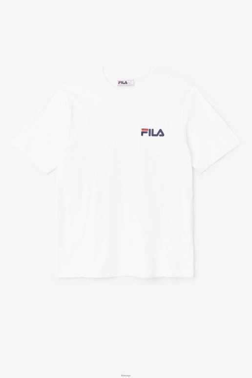 FILA menn hvit curtis lomme t-skjorte fila HHL84396 hvit