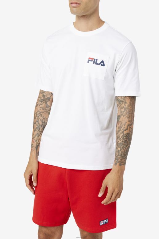 FILA menn hvit curtis lomme t-skjorte fila HHL84396 hvit