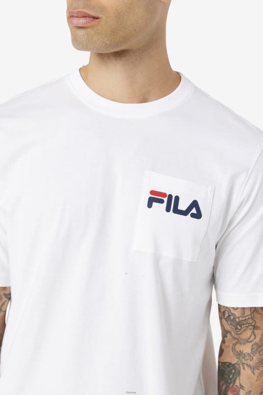 FILA menn hvit curtis lomme t-skjorte fila HHL84396 hvit