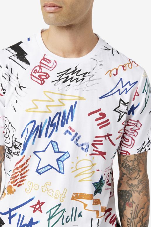 FILA menn hvit fila hiransh t-skjorte HHL84309 hvit