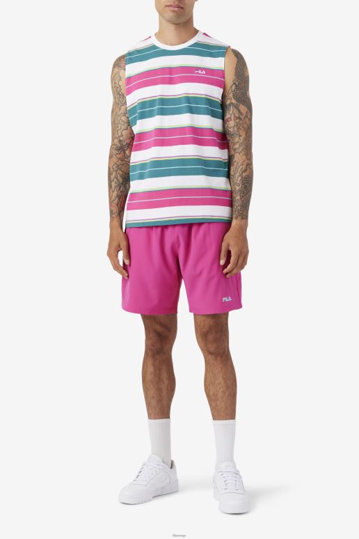 FILA menn hvit/lilla/bayou sandu ermeløs t-skjorte fila HHL84372 hvit/lilla/bayou
