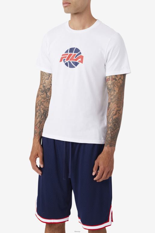 FILA menn hvit/marine/rød nomi t-skjorte fila HHL84222 hvit/marine/rød