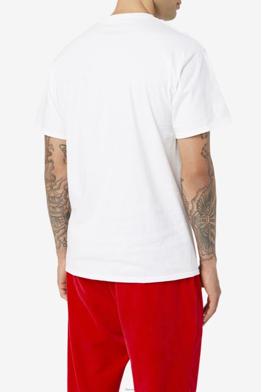 FILA menn hvit/marine/rød original fitness-t-skjorte fila HHL84348 hvit/marine/rød