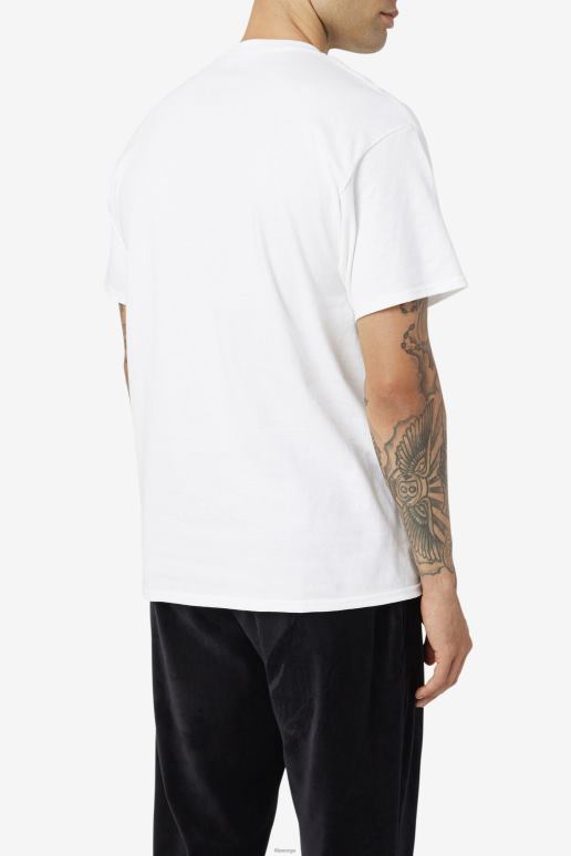 FILA menn hvit/svart/rød fila original fitness-t-skjorte HHL84351 hvit/svart/rød