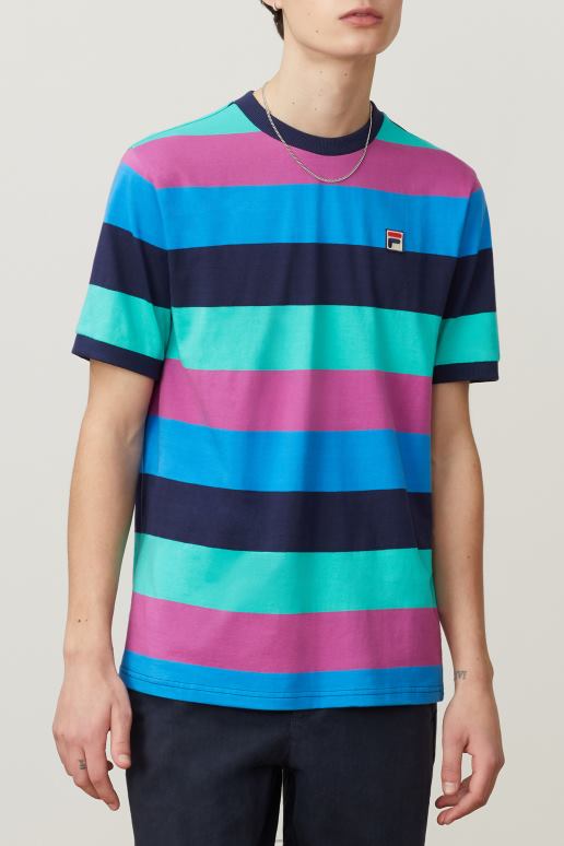 FILA menn jabez tee marine/paraseiling/freesia fila HHL84395 marine/paraseiling/freesia