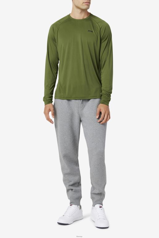 FILA menn jazam langermet crew gressløk/svart fila HHL84245 gressløk/svart