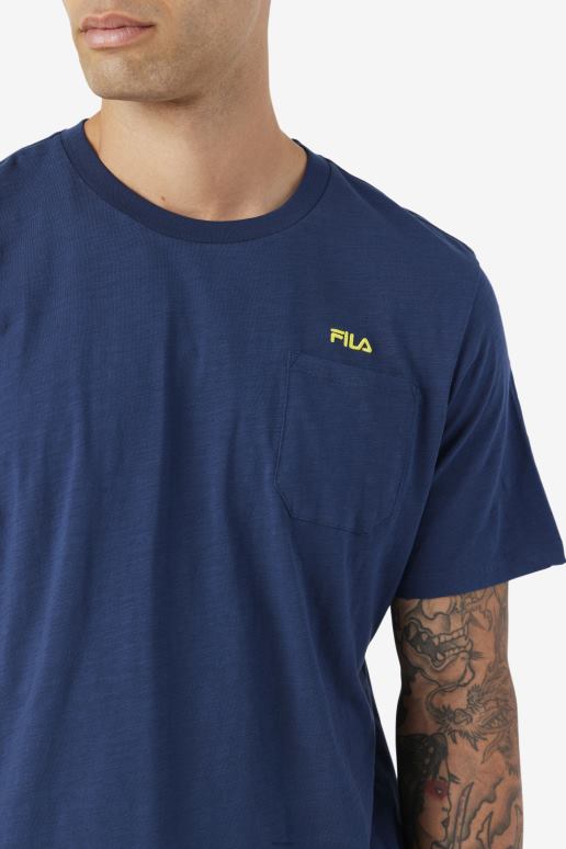 FILA menn marine/gul dilki crew fila HHL84384 marine/gul