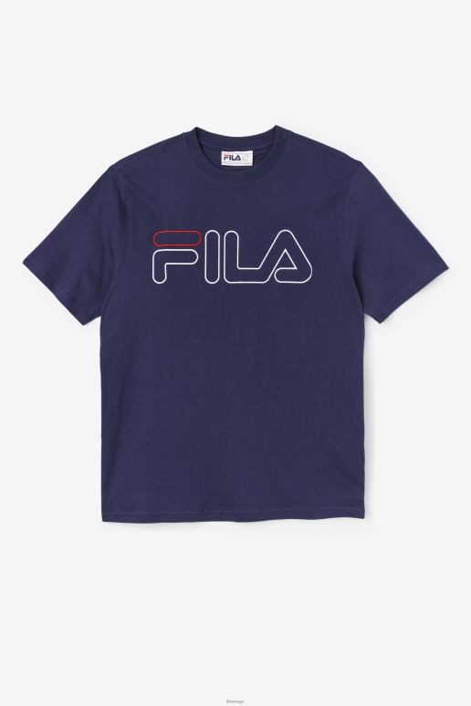 FILA menn marine/hvit/rød fila borough t-skjorte HHL84279 marine/hvit/rød