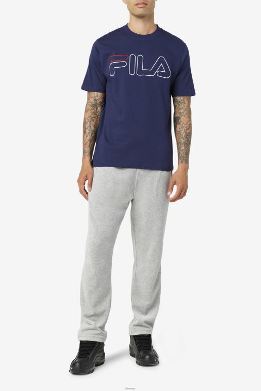 FILA menn marine/hvit/rød fila borough t-skjorte HHL84279 marine/hvit/rød