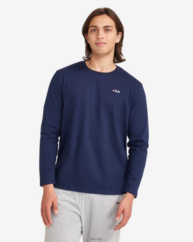 FILA menn ny marine fila herre basic l/s t-skjorte HHL842547 ny marine