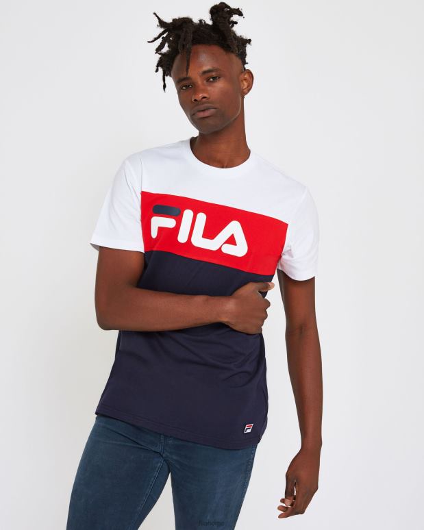 FILA menn ny marine fila unisex genua-t-skjorte HHL842541 ny marine