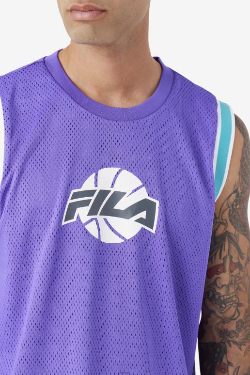 FILA menn ovi basketball jersey lilla/keramikk/hvit/skygge fila HHL84221 lilla/keramikk/hvit/skygge