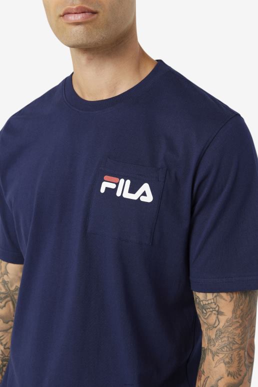 FILA menn peacoat fila curtis lomme-t-skjorte HHL84399 peacoat
